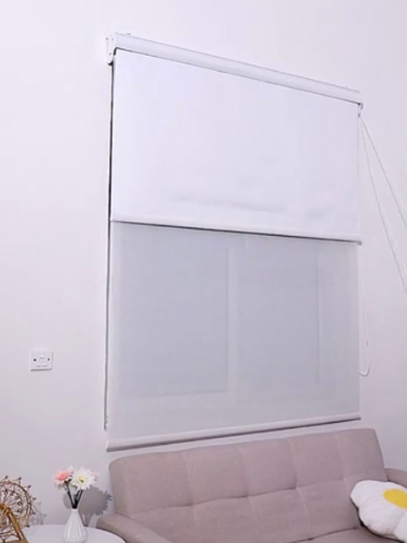 Cortina Roller Doble-Blanco 100x240